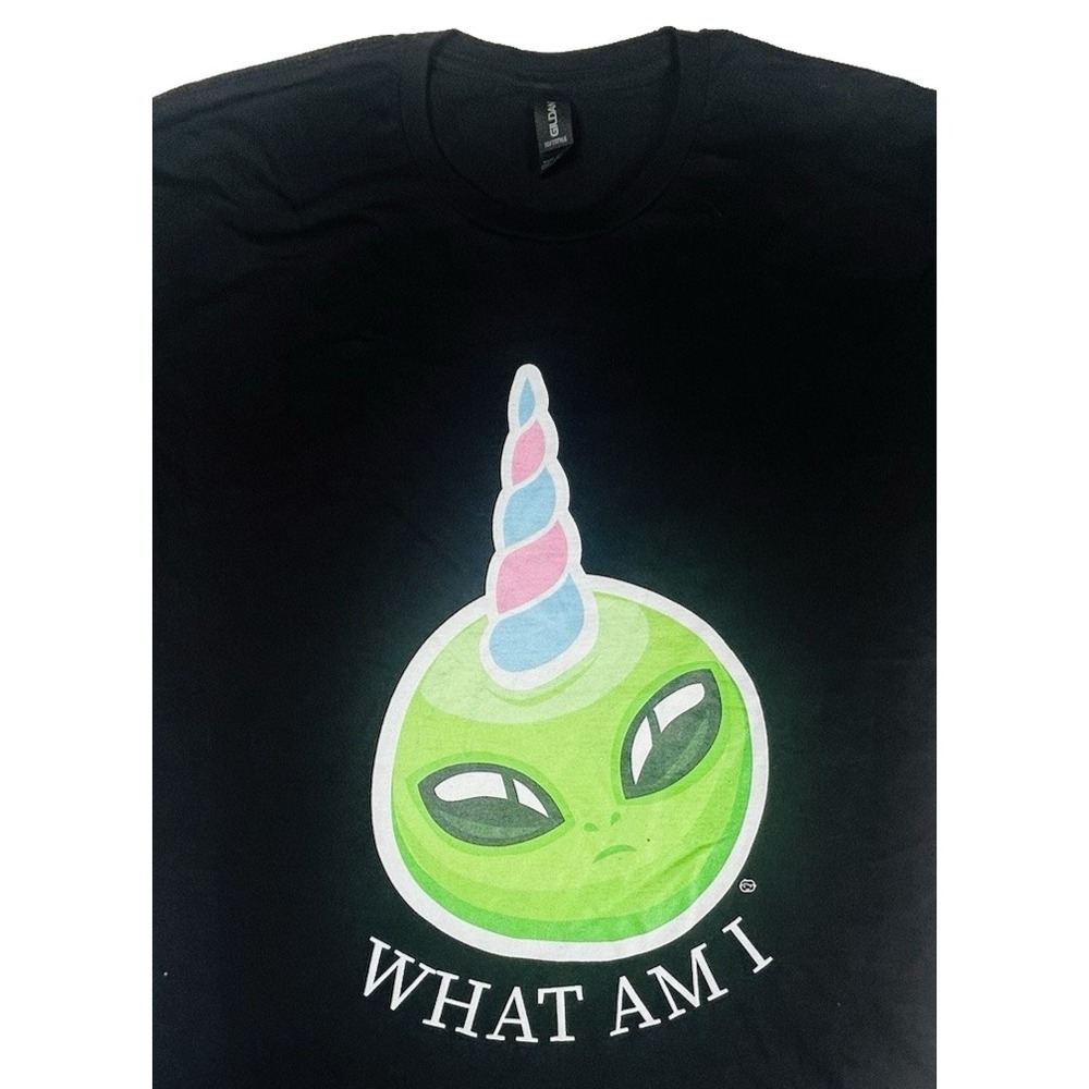 Unicorn Alien Aliencorn Fantasy Urban Legend Black Short Sleeve T-Shirt Unisex L